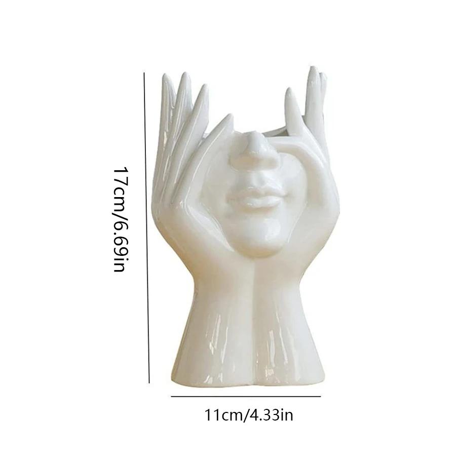 

Creative Human Figure Vinyl Organizer - Multipurpose Makeup Brush & Pen Holder with Art Sculpture Design, Stylish Desk Decor