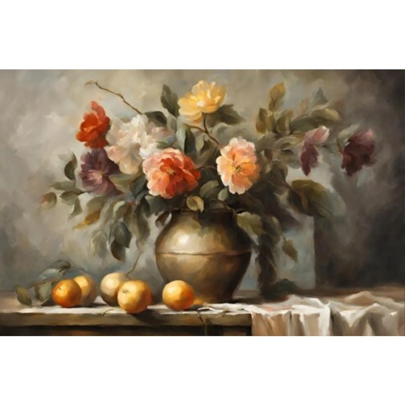 Dark Vintage Still Life Poster Prints For Living Room Home Decor Victorian Retro Flowers Fruits Picture Canvas Painting Wall Art