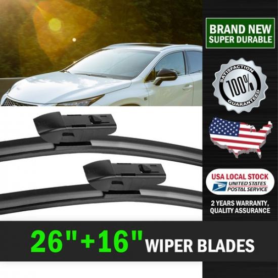 New Original Equipment Bracketless Windshield Wiper Blades Set 26 +16  Front L&R