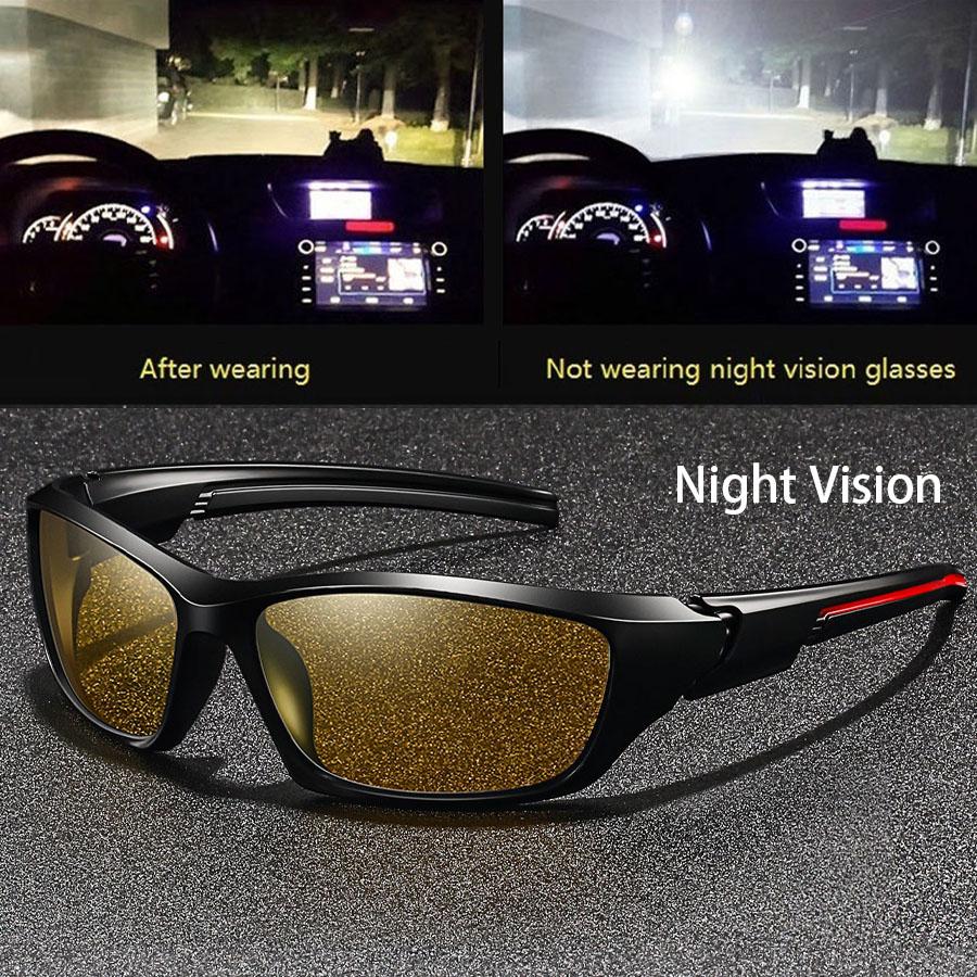 Fashion Vintage Square Frame Unisex Night Vision Glasses Anti Glare UV400 Eyewear Reduce Visual Fatigue
