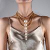 Fashionable Simple Trendy Elegant Pearl Chain Retro Necklace For Women