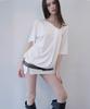Demio Off-Shoulder Draped Mini Dress (Ivory)