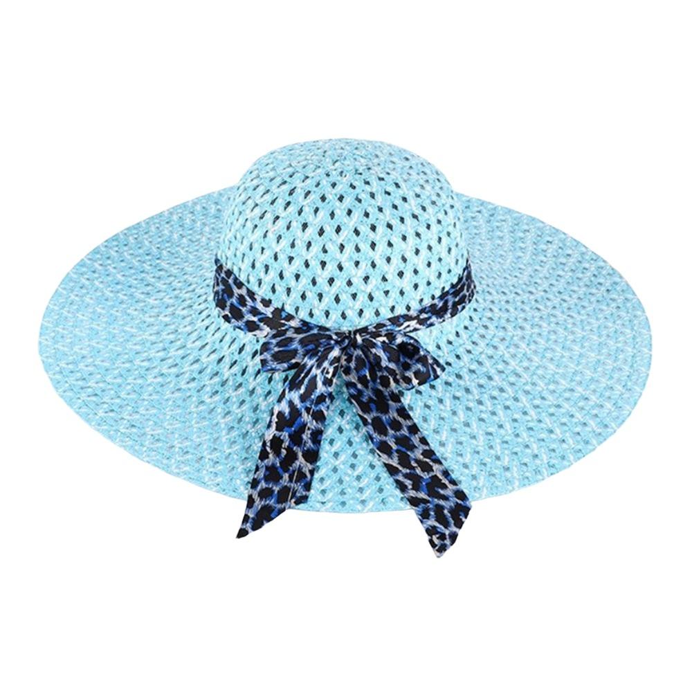 Großer Rand Sommer Sonnenhut Schleife Strohhut Mode Strandkappe für Damen