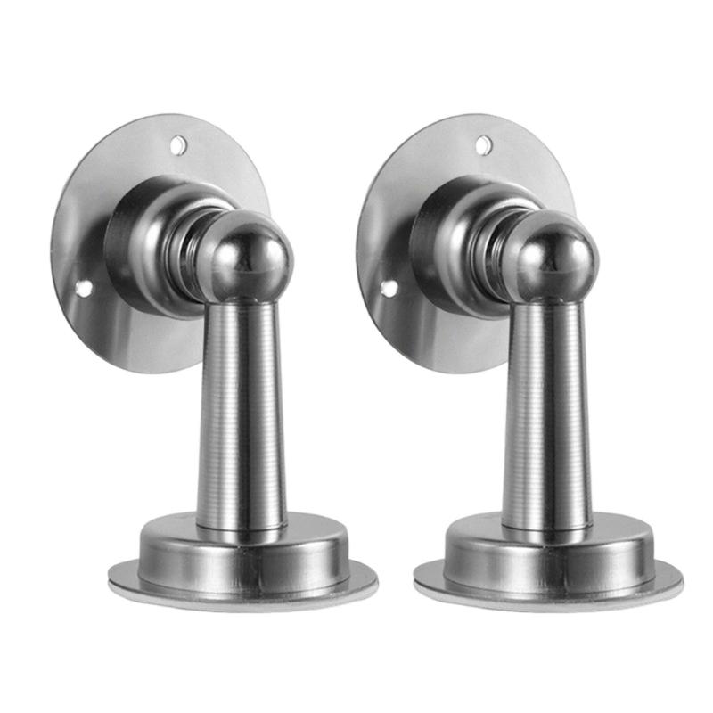 

2PCS Drill without Door Holder Rustproof Steel Wall Adhesive Magnetic Stoppers Secure Door Control for Indoor Outdoor Use