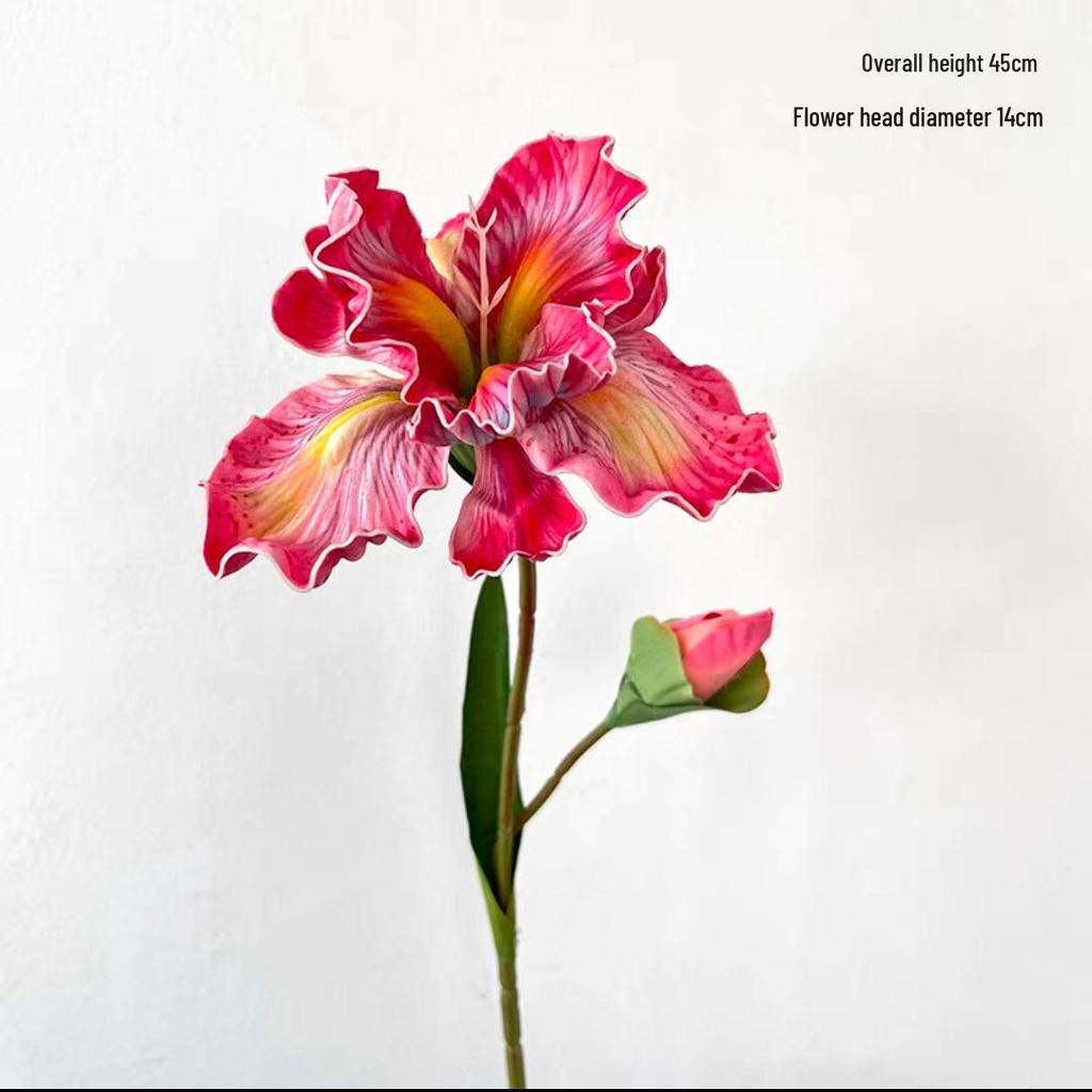 High-Quality Silk Iris Oil Painting Style Flower for Living Room, Wedding, or Photo Prop