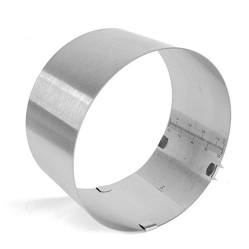 6-12 IN Adjustable Round Pastry Ring Mold for Making Chocolate Mousse Cheese Cake Jelly Baking Tools with Scale Easy To Clean