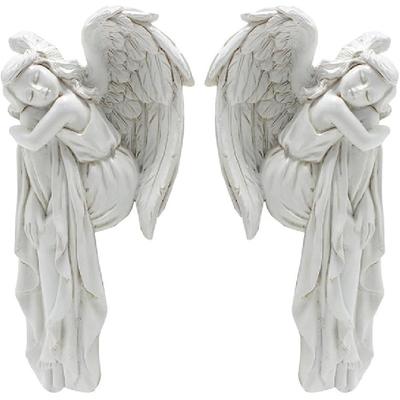 Zcargel Angel Sculpture Door Frame Ornament Sleeping Angel Resin Statue Wall Frame Home Decor Type 1