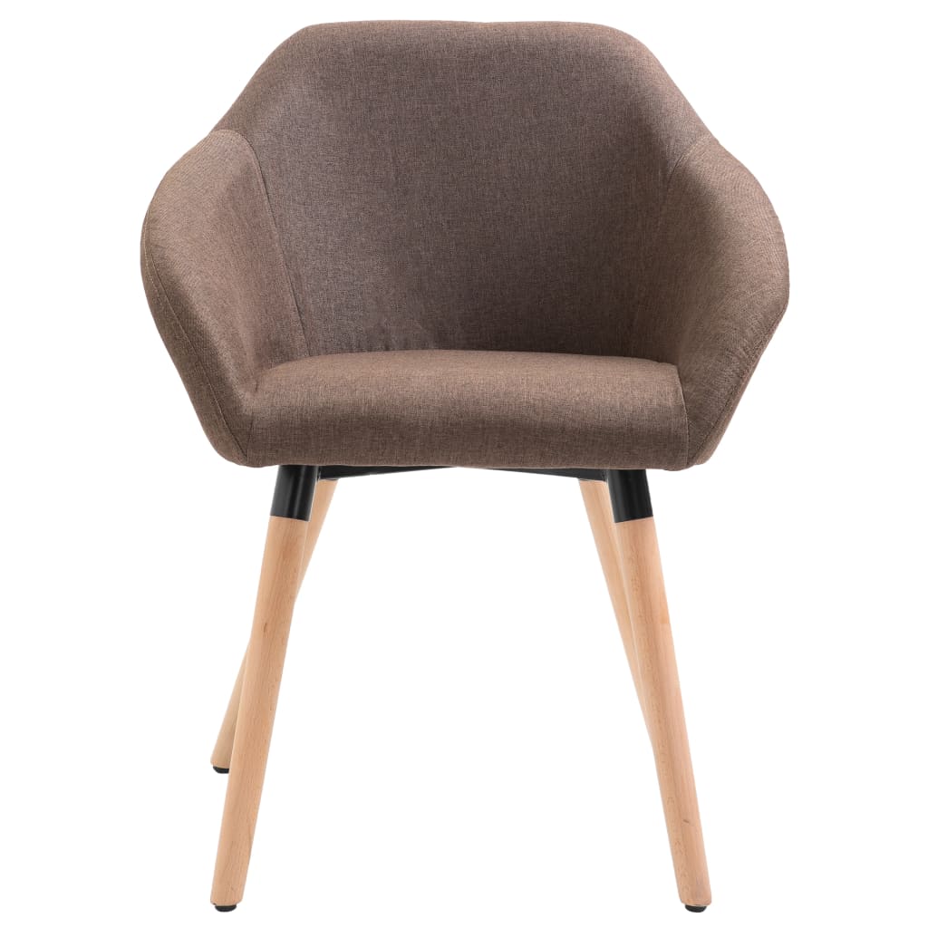 Dining Chairs Set of 4 Brown Fabric