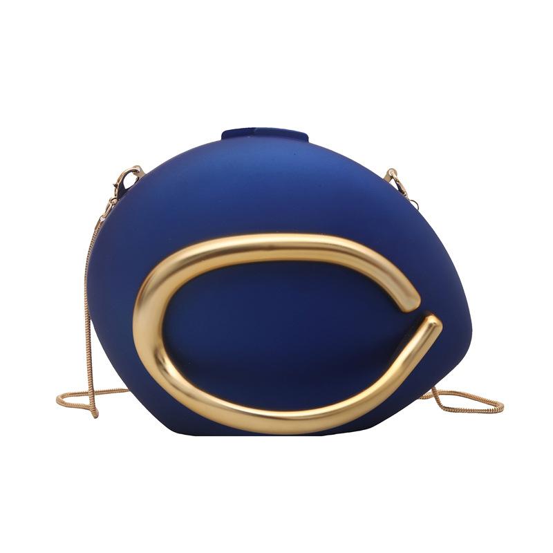 

2025 new acrylic box bag European and American trend women s dinner bag retro metal shoulder chain clutch bag синій