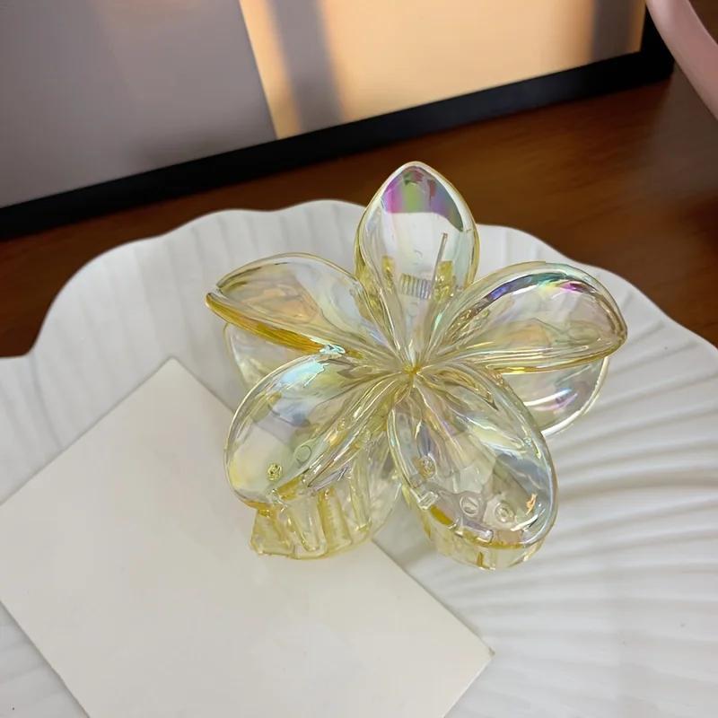 1pcs Statement Elegant Floral Clip Set - Large Solid Plastic Flower Clip Perfect for Styling and Hair Care