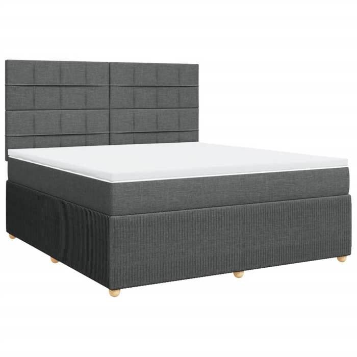VidaXL Sommier à lattes de lit avec matelas Gris foncé 180x200cm Tissu 3292136