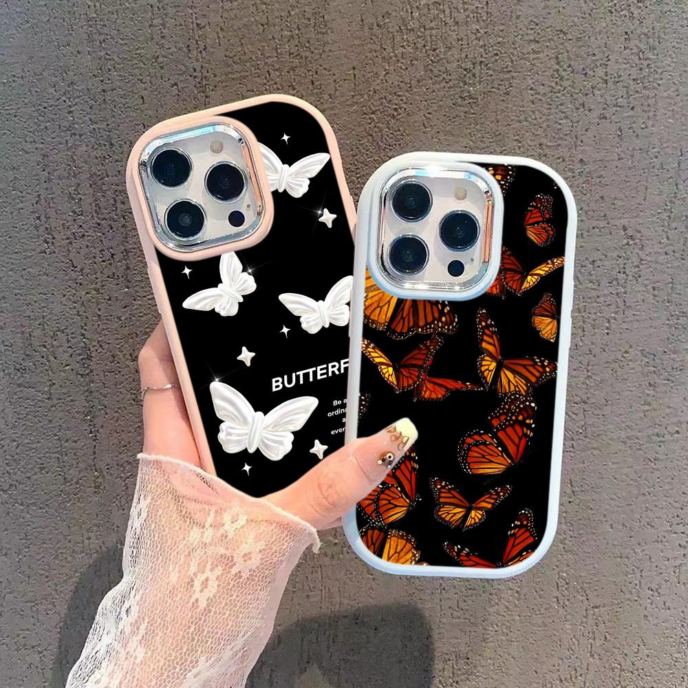 LZ4 Butterfly art design Soft Phone Case for Samsung S24 Ultra S23 Plus S21 FE A16 A54 A52 A06 Infinix Hot 40 30i Lens Protection Shockproof Cover