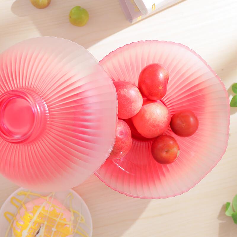 

Wuzuo Auspicious Glass Lantern Fruit Plate Two-Piece Set