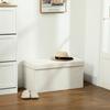 Storage Ottoman, Upholstered Bench with Storage and Lid for Living Room, Bedroom, Hallway, Cream White