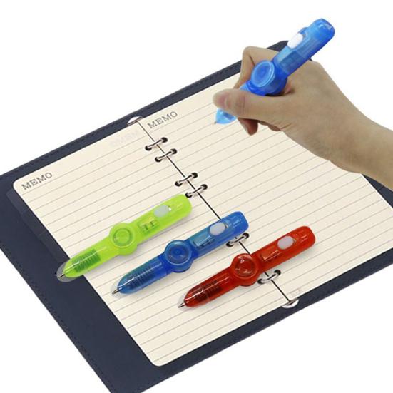 Lighting Fingertip Gyro Ballpoint Pen Stress Relief Gift Kids School Stationery