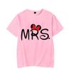 Mouse Cartoon MR MRS Print Couple TShirt Summer Short Sleeve Tee Shirt Letter Print T Fashion Casual Loose Lovers T Shirt Unisex