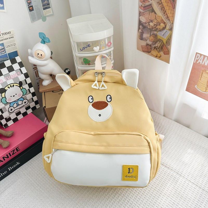 Bear Little Children Backpack Zipper Design Adjustable Shoulder Straps Schoolbag