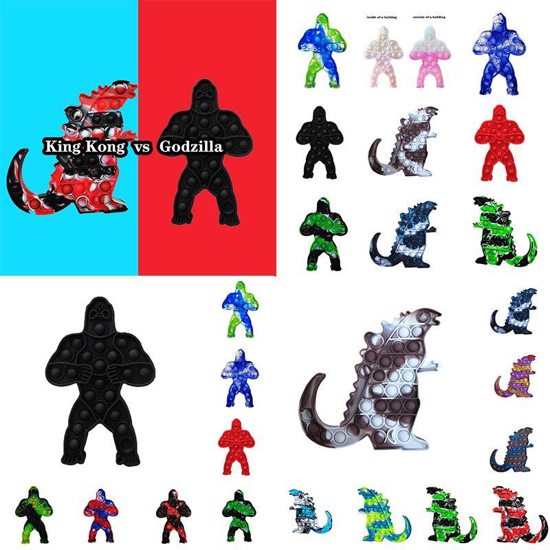 Godzilla Exterminador Pioneiro Rei Kong Colorido Brinquedo de Descompressão Para Alívio de Estresse
