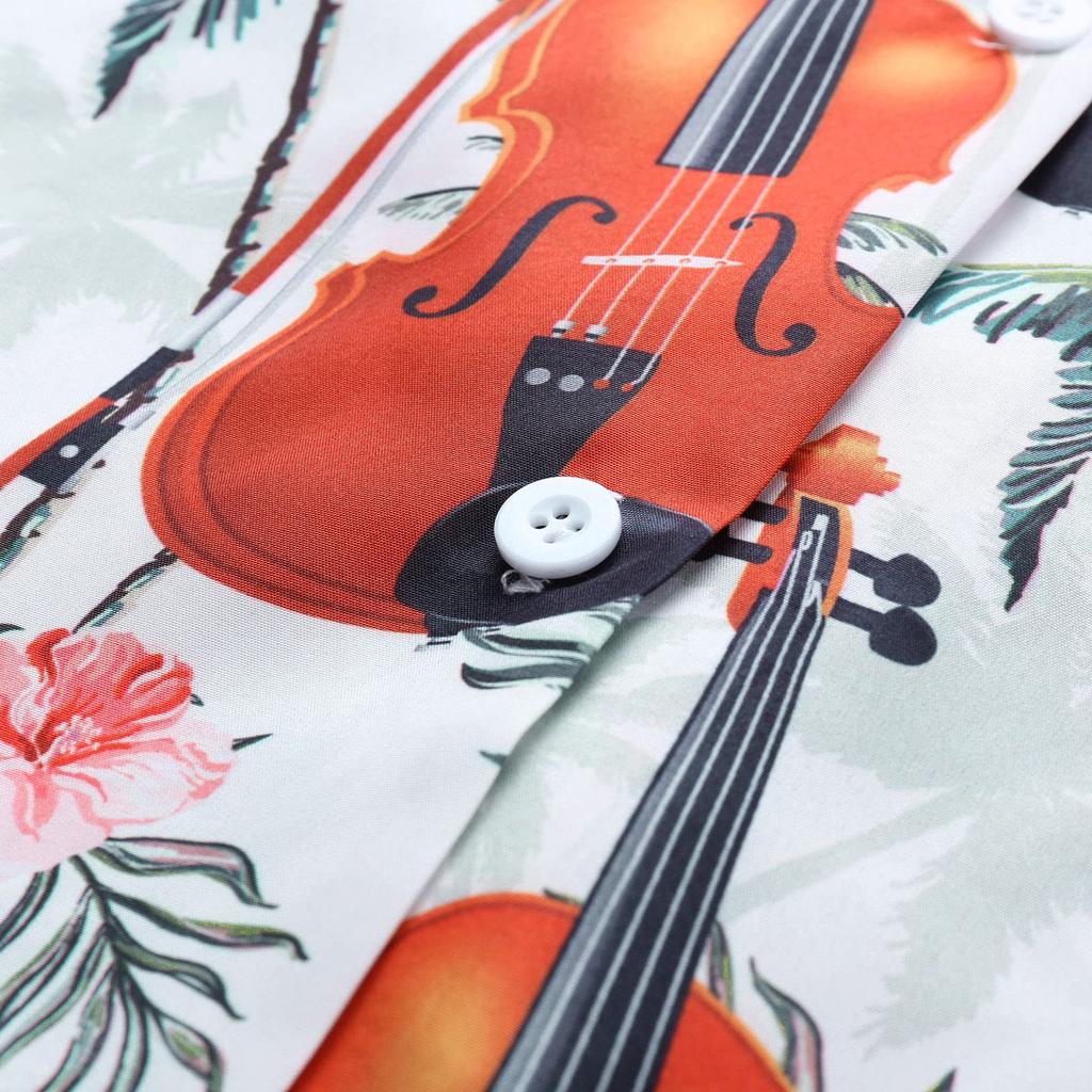 Loses, lässiges Hawaii-Knopf-Kurzarm-bedrucktes Strandhemd für Herren