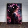 Japanese Dragon Geisha Art Poster Canvas Wall Art Paintings Elegance of Geisha Pictures Wall Art Mural for Home Room Decoration