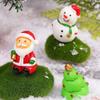 Cute Resin Christmas Ornaments Mini Santa Claus Snowman Elk Micro Landscape Xmas Home Office Miniature Desktop Decoration Supply