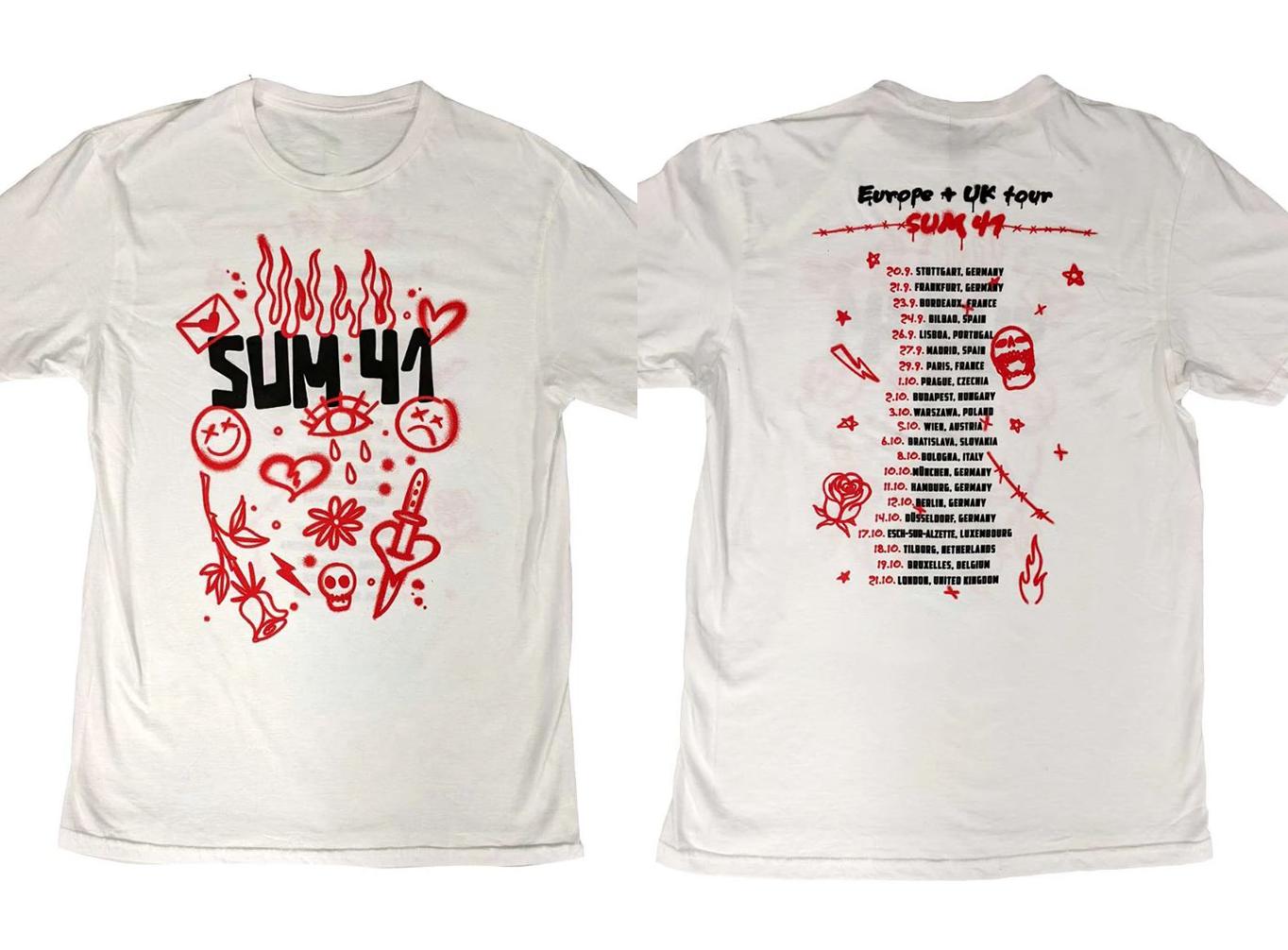 European Tour Rock Sum 41 Band TShirt Men Women Cotton Tee PR680 Unisex T-Shirt XXL
