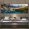 Landscape Canvas Painting, Lake Forest Mountain Scenery Painting Wall Art Decor Posters For Living Room Bedroom Prints Picture