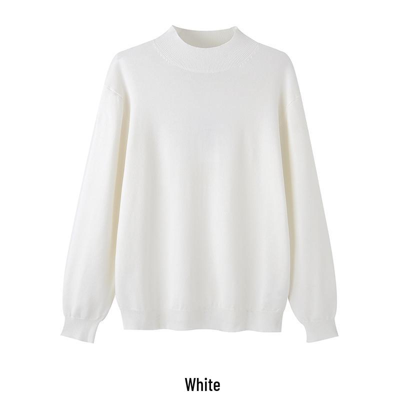 Men's Korean Style Loose Fit Knit High-Neck Long Sleeve Sweater for Autumn and Winter