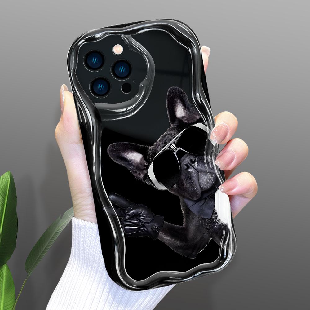 Cartoon Pattern Cream Texture Casing Wavy Edge Soft Silicone Cover Phone Case for IPhone Samsung Huawei Honor Xiaomi Redmi OPPO Realme Vivo Infinix