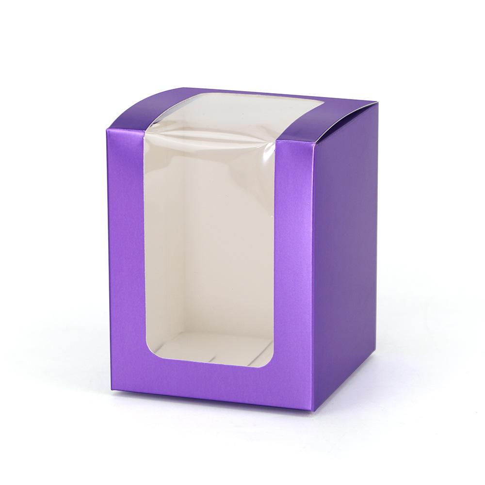 WTEMPO 10PCS Transparent Window Laser Paper Boxes Small Mug Glass Cups Aromatherapy Model Packaging Boxes, Perfect for Birthday Wedding Gift Boxes