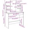 Makeup Table with Mirror Rustic Wood Look 96 x 39 x 142 cm