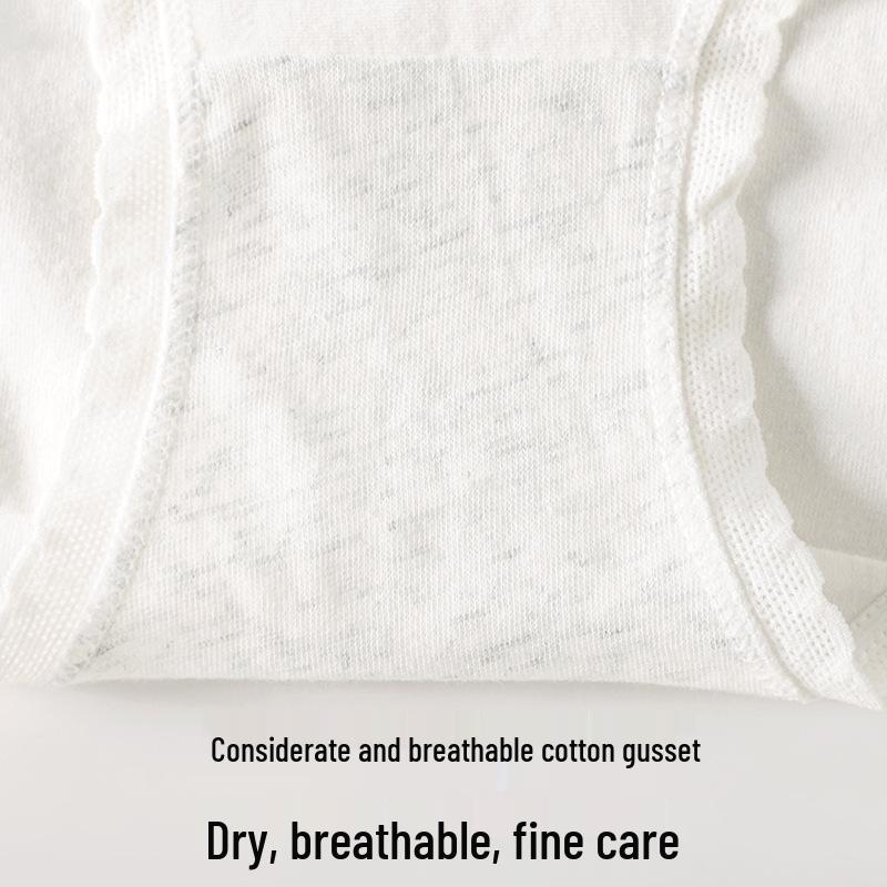 Girls' Mid-Waist Pure Cotton Antibacterial Briefs - Cute & Breathable Birthday Series.