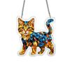 Acrylic Cat Suncatcher Hanging Ornament Stained Glass Style Decorative Window Decoration with Chain for Indoor Use