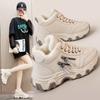 New Autumn Breathable Sports Shoes Fleece Color Matching Thick-soled Round Head Casual Women's Shoes