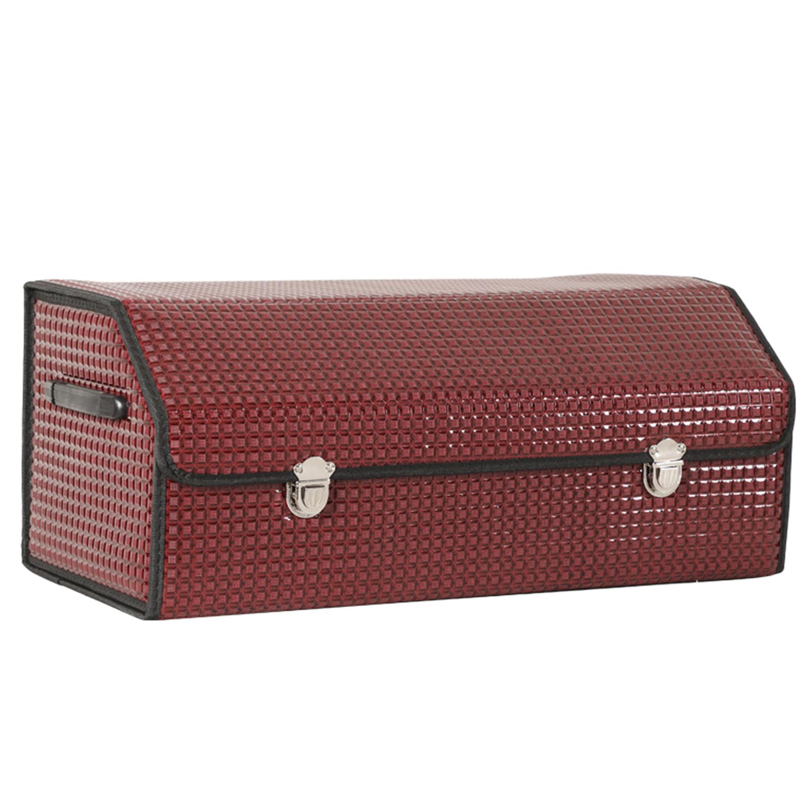 Car Trunk Organizer for SUVs & Sedans Foldable Cargo Trunk Storage Box Large Car Trunk Storage Organizer 25.98x11.81x11.81in красный