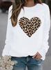 Round Neck Sweatshirts Leopard Print Loose Pullover Casual Tops