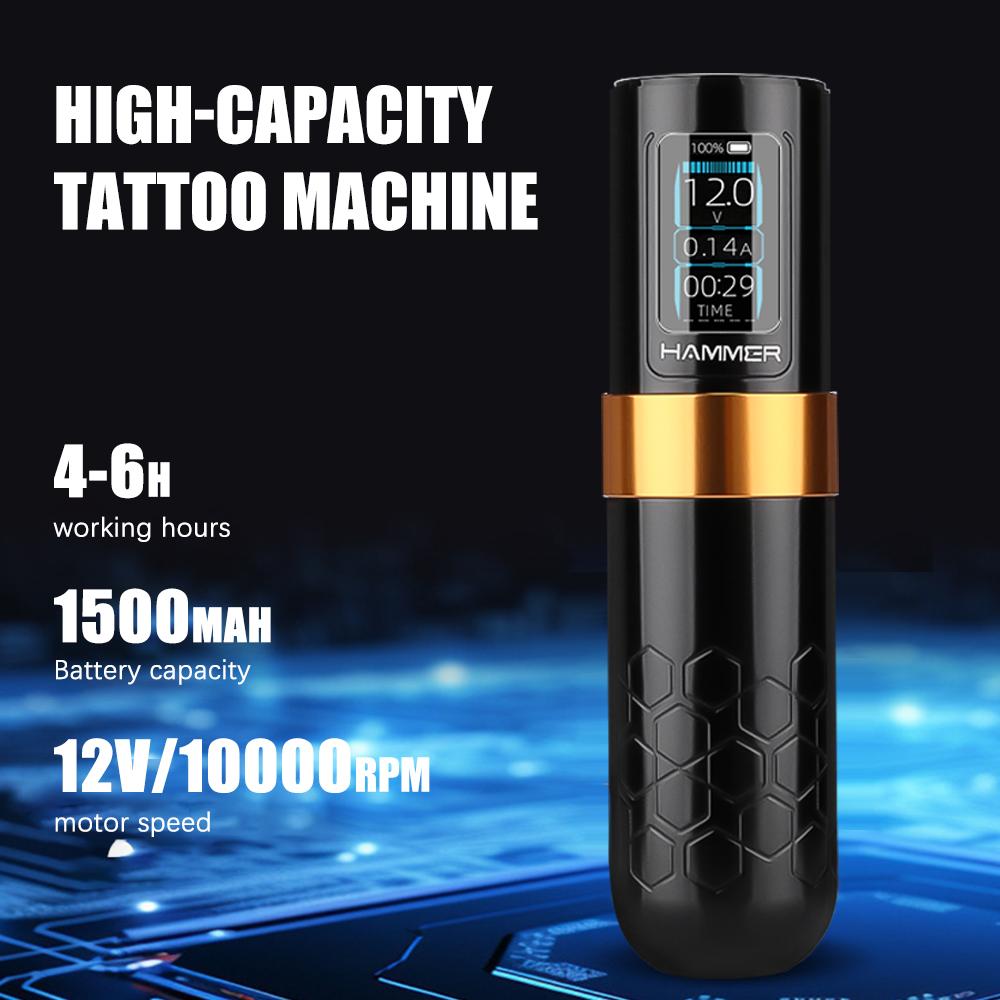 Wireless Tattoo Machine Rotary Pen Powerful Brushless Motor with 4mm Stroke For Tattoo Artists Ring Switch