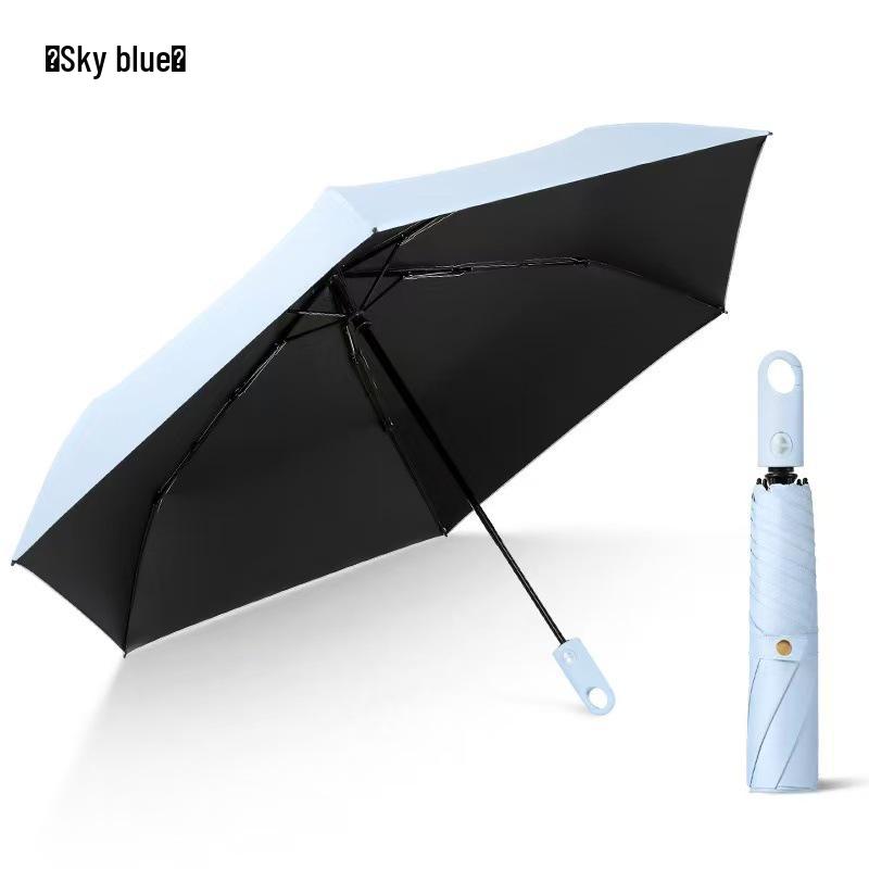 Ультралегкий Автоматический Трехскладной Зонт от Солнца и Дождя с Защитой от УФ-лучей и Крючком Feather Umbrella - Includes Cover