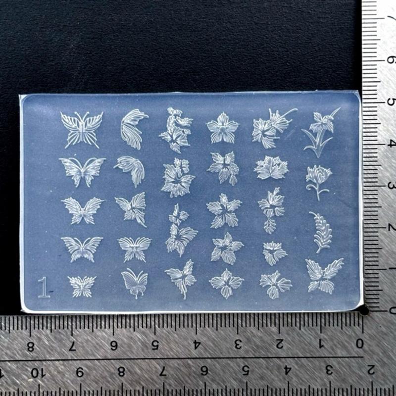 Nail Art Moulds Silicone Template Nail Designing Tool Flower Theme Silicone Handmade Molds for Manicure Creation