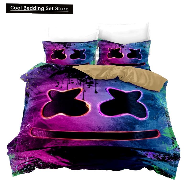 Neues 3-teiliges einseitig bedrucktes Serien-DJ-Digitaldruck-Bettbezug-Bettwäscheset Bequemes atmungsaktives Laken Bettdecke Bettset