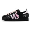 adidas Originals Superstar 2 Abrasion Resistant Low Top Skateboard Shoes Unisex Black Pink JI0079(Team840-)