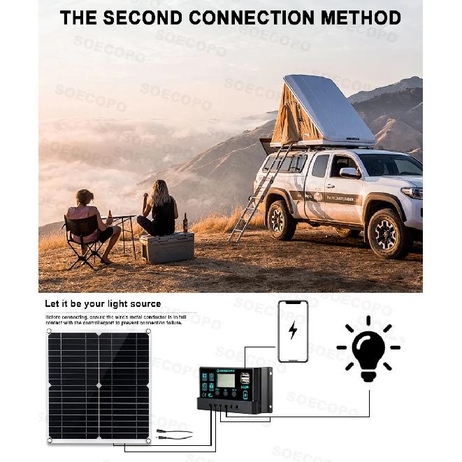 7000W Inverter Kit 12V 110V220V 300W Solar Panel 100A Controller & Battery Charger for Shed/Lighting/Camping, Easy Installation