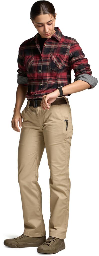 CQR Cargo Long Straight Work Tactical Women's Pants, Pants, Workwear, Climbing, Mountaineering, Camping, Casual, Lightweight, WFP601-KHK_8/R