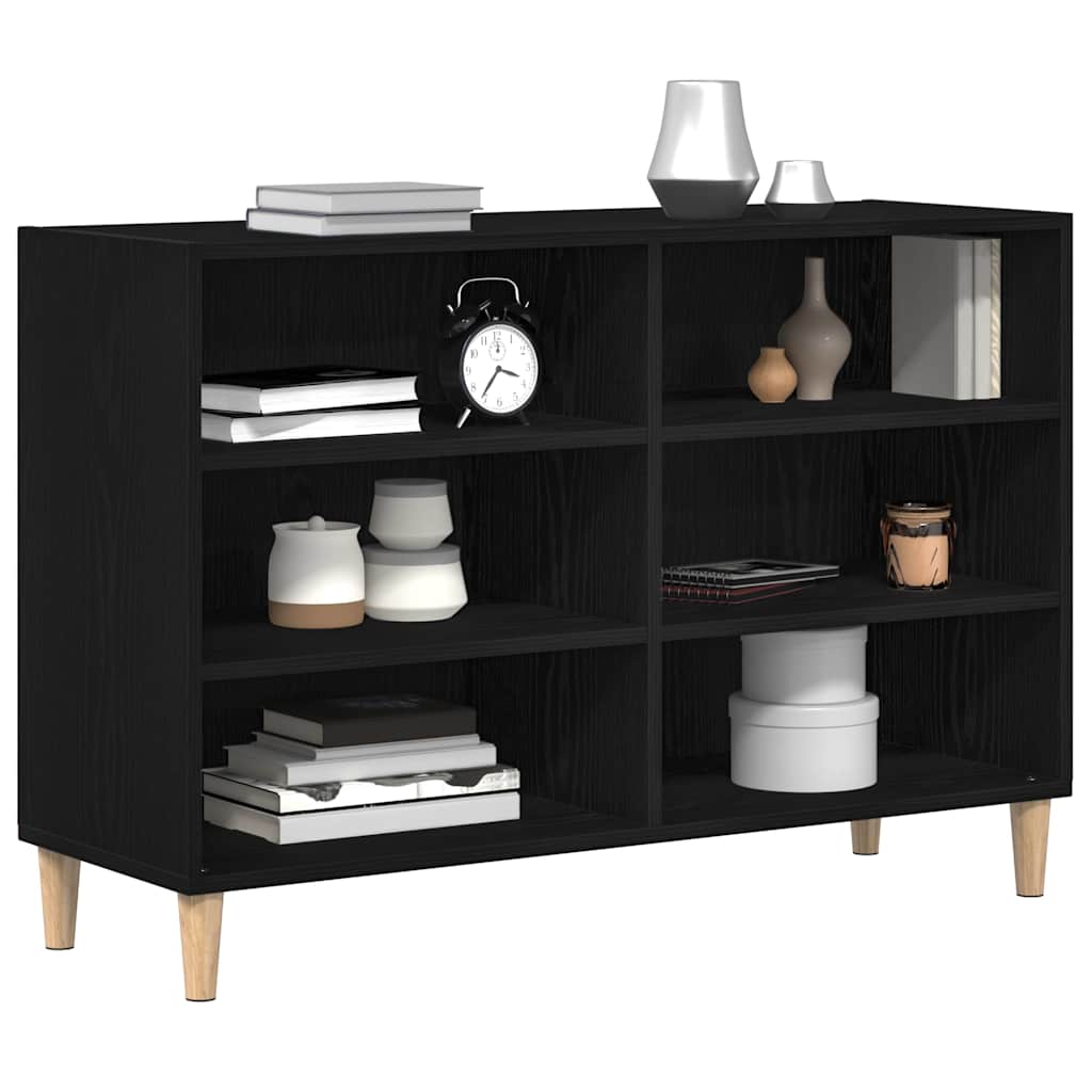 Sideboard in Black Oak Look 103.5 x 35 x 70 cm Particleboard