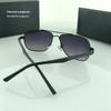 High-End Trendy Polarized Metal Sunglasses 8691# - Slim Square Fashion for Travel