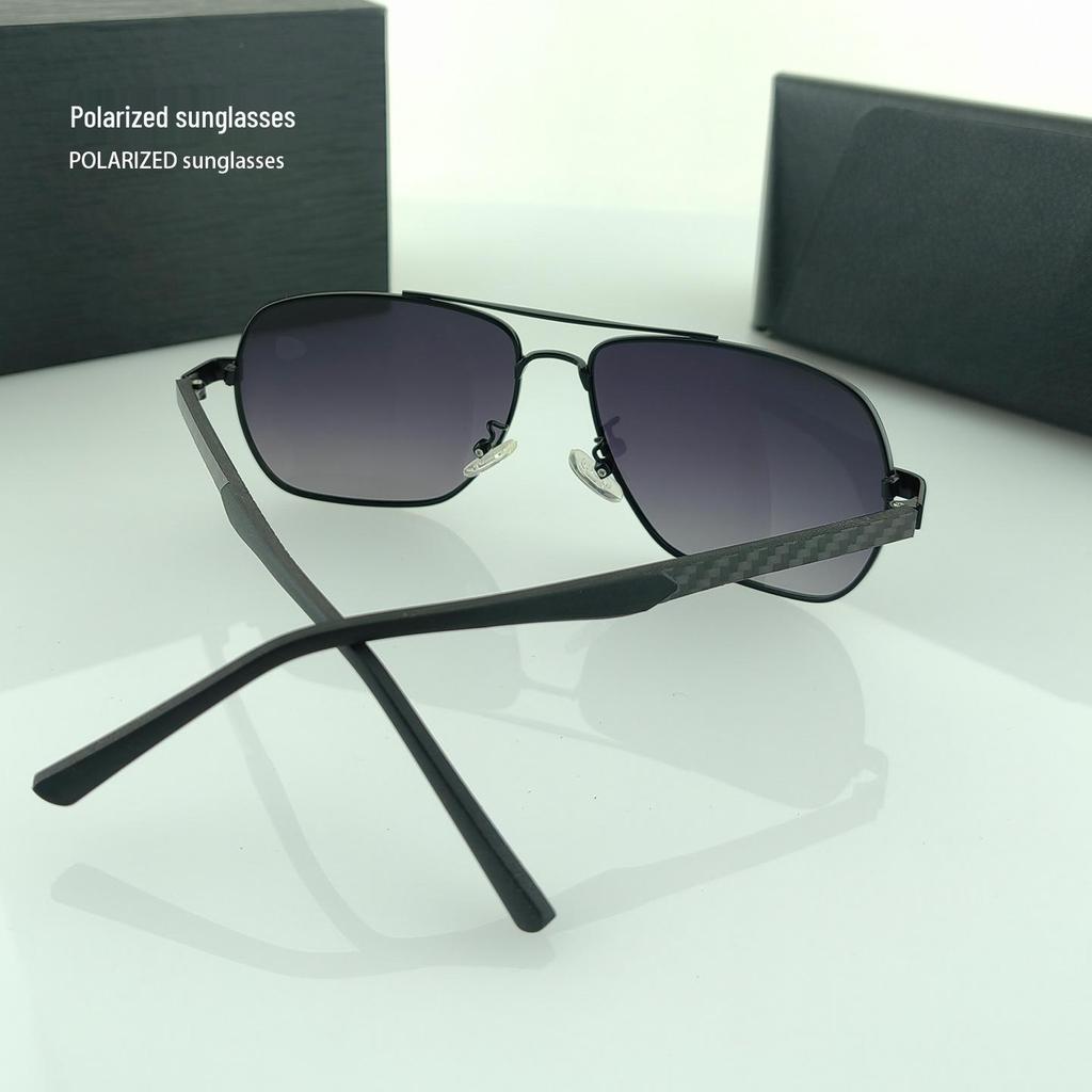 High-End Trendy Polarized Metal Sunglasses 8691# - Slim Square Fashion for Travel