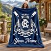 Clube Do Remo Custom Name Flannel Blanket Personalized Soft Warm Plush Throw Blanket Customized Gift for Family Friends
