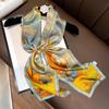 Natural Real Silk Scarf Women  Bandana Scarves Wrap Kerchief Mulberry Spring Fashion Luxury High Quality Hijab 14*145Cm