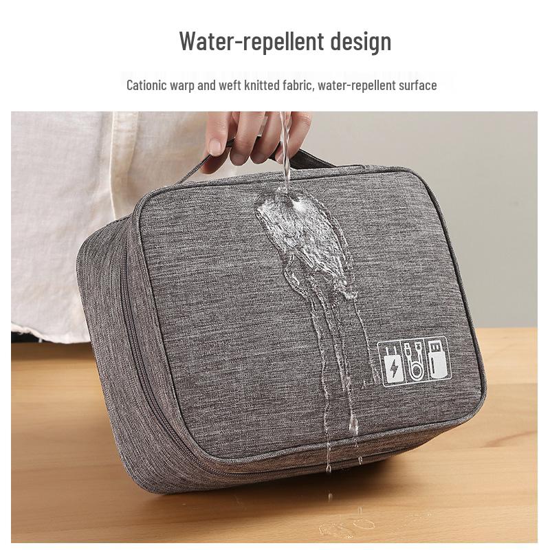 Waterproof Multi-layer Digital Travel Storage Bag for Cables, Earphones, and Makeup - Unisex & Fashionable