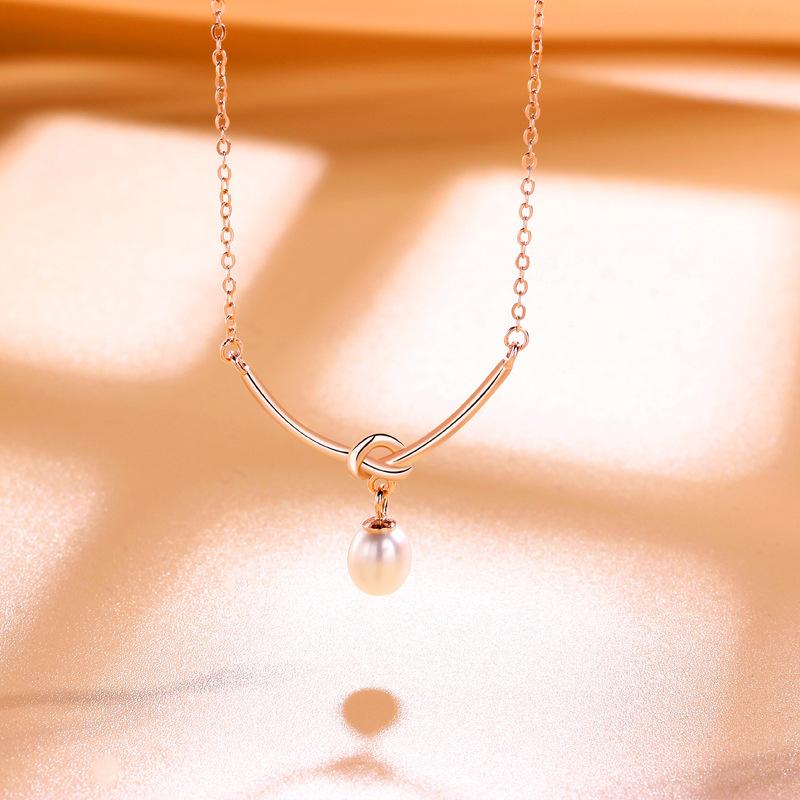 

Жемчужное ожерелье с узлом, женская мода, ретро, французский, легкий, роскошный, темпераментный, высококачественные жемчужные украшения